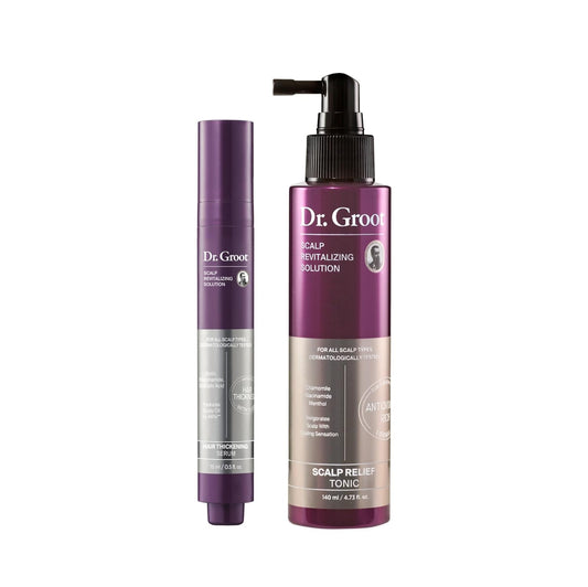 Dr. Groot Thickening Scalp Serum and Calming Tonic Set for Hair Loss
